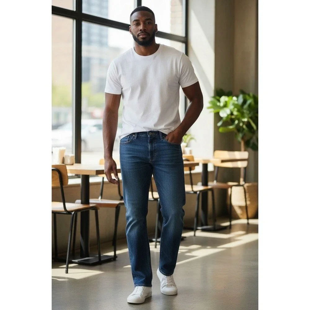 Wrangler Men's Jeans Relaxed Fit Denim‎ 36x30 Blue Cotton